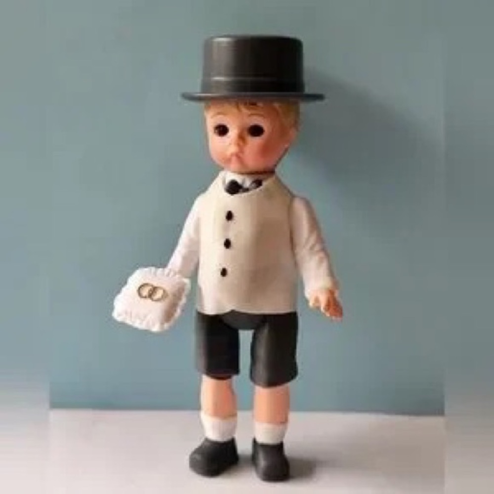 Kids Formal Ring Bearer Doll Accessory Set - White and Black